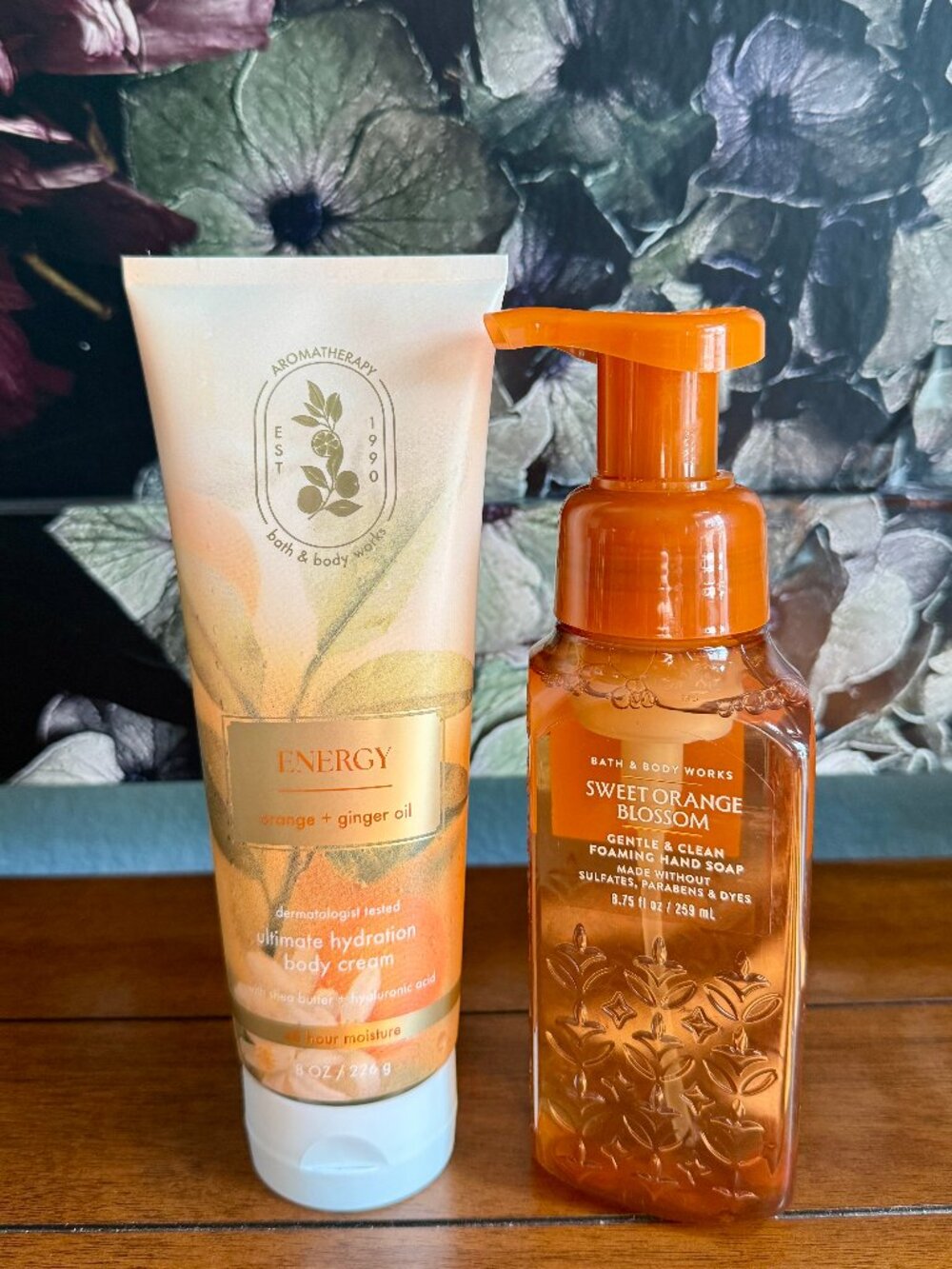 NEW 2-Pc ORANGE GINGER Body Cream & SWEET ORANGE BLOSSOM Foaming Hand Soap BBW
